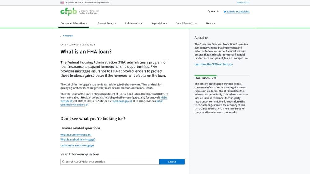 Screenshot of CFPB — Pre-Qualification vs. Pre-Approval Explainer website