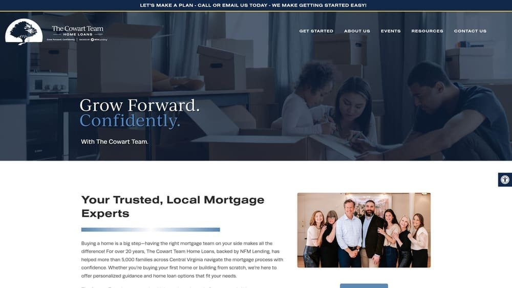 Screenshot of The Cowart Team — NFM Lending website