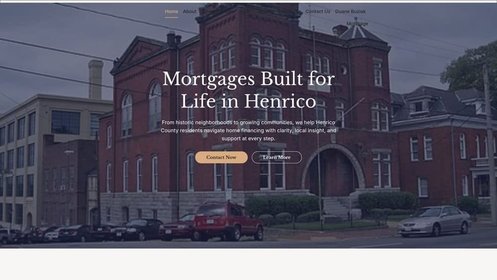 Screenshot of Henrico Mortgage website